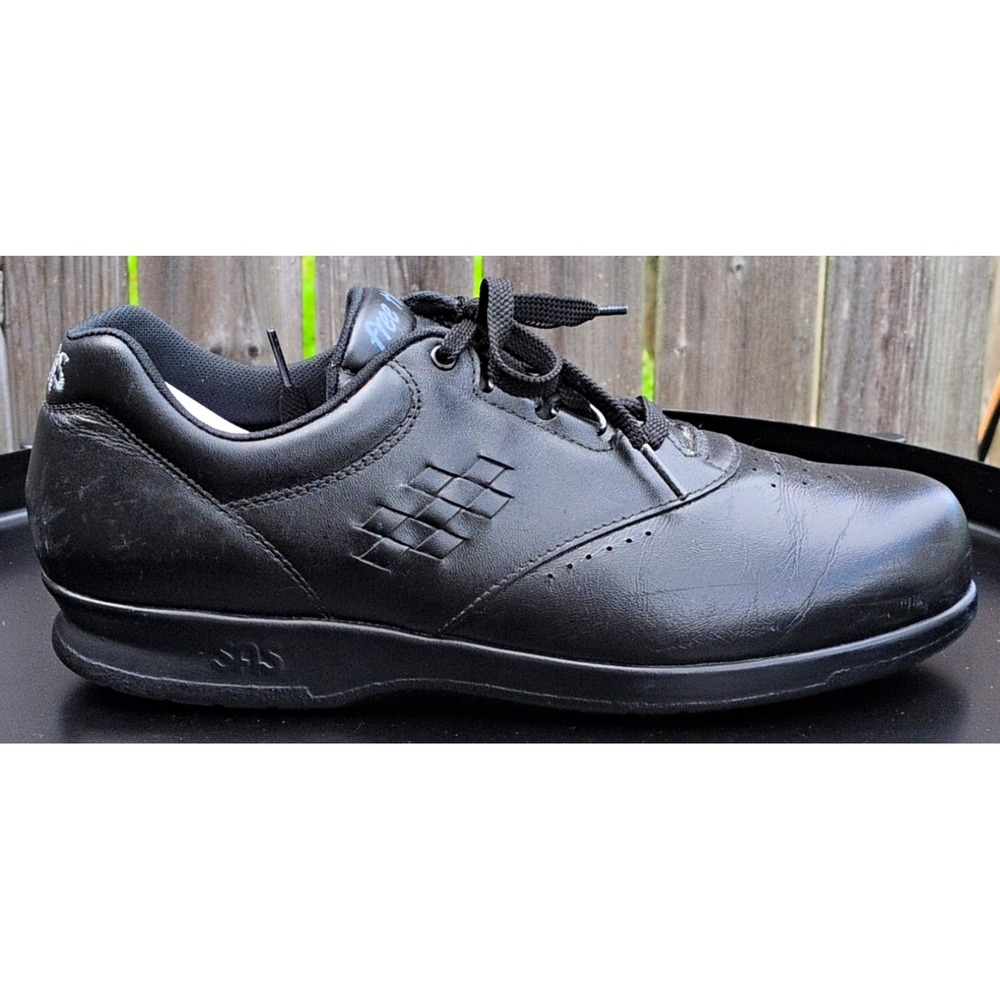 SAS Free Time Walking Shoes Women's 8S Black Leather Comfort *Missing Footbeds*